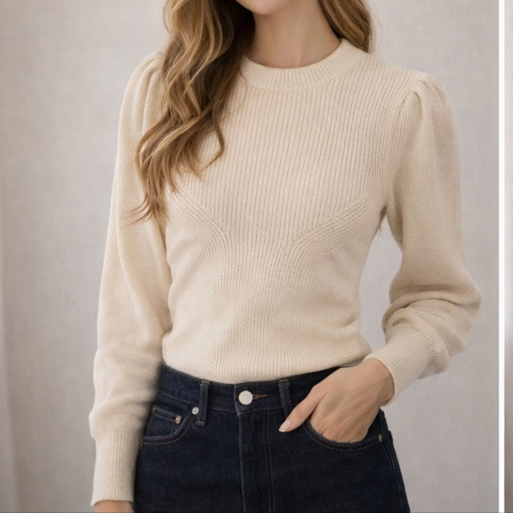 Cream Puff Sleeve Sweater